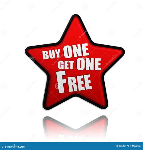 Buy One Get One Free Red Star Banner Royalty Free Stock Image Image