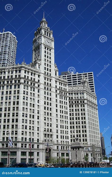 Chicago Skyscrapers Wrigley Building Editorial Photo Image Of