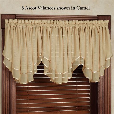 Elegance Sheer Layered Ascot Valance Kitchen Curtain Designs