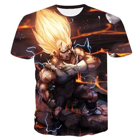 Anime Dragon Ball Z T Shirts Mens Summer Fashion 3d Print Super Saiyan Son Goku Black Vegeta