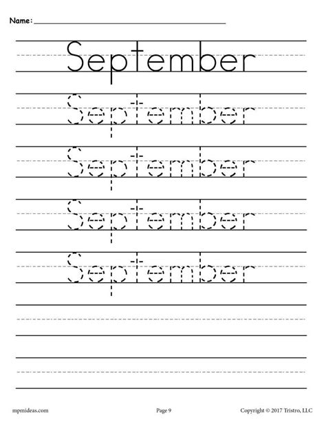 12 Handwriting Worksheets Months Of The Year Supplyme Handwriting