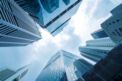 Premium Photo View Of Modern Business Skyscrapers Glass And Sky View