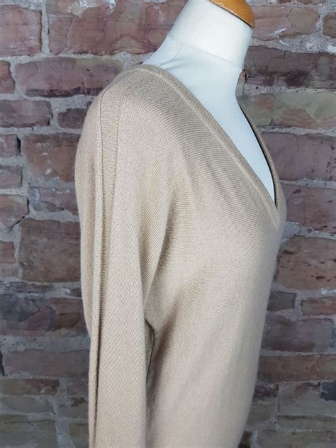 Gap V Neck Cashmere Sweater In Light Brown Softtouch Cashmere