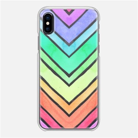 Casetify Iphone X Snap Case Rainbow Watercolor Chevron By Micklyn Le