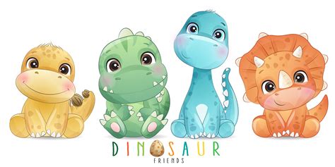 Cute Dinosaur Friends Digital Clipart Set Etsy India