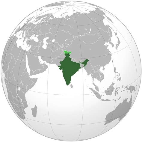 Location Of The India In The World Map