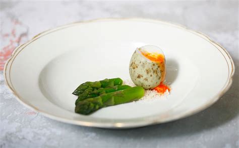 Soft Boiled Wild Gulls Egg With Asparagus