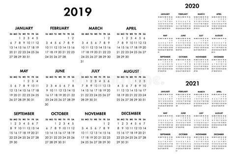 Calendario Di Vettore Per 2019 2020 2021 Anno La Settimana Comincia
