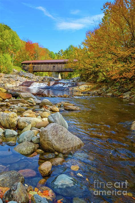 Swiftwater Covered Bridge Bath New Hampshire In Autumn Photograph By