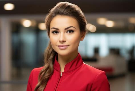 Premium Ai Image A Woman In A Red Jacket