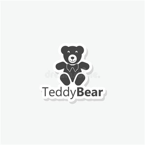 Cute Teddy Bear Logo Icon With Shadow Stock Vector Illustration Of