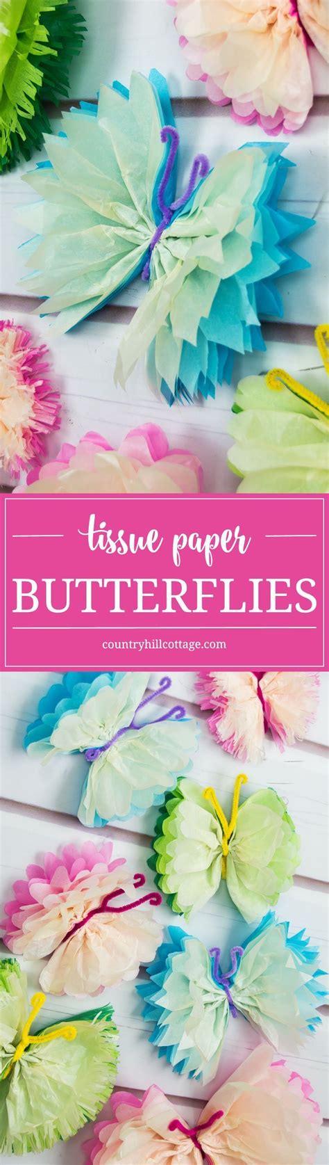 Frilly Tissue Paper Butterflies Are A Beautiful Decoration For Parties