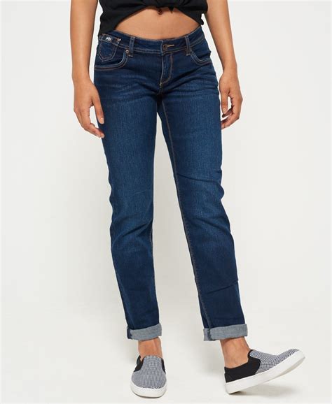 Womens Imogen Slim Jeans In Eclipse Blue Superdry