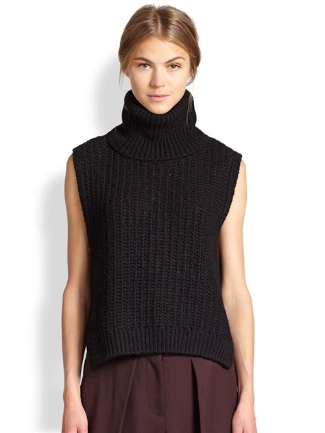 Lyst 31 Phillip Lim Alpaca Sleeveless Turtleneck Sweater In Black