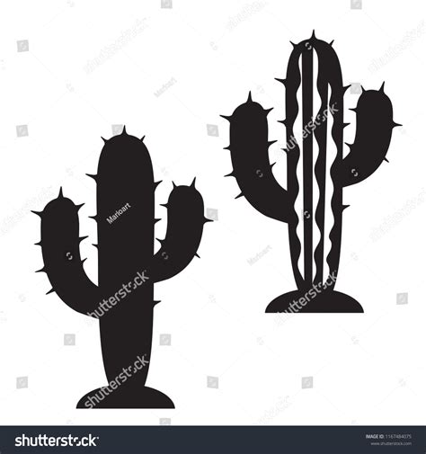 Cactus Silhouette Vector Illustration Stock Vector Royalty Free