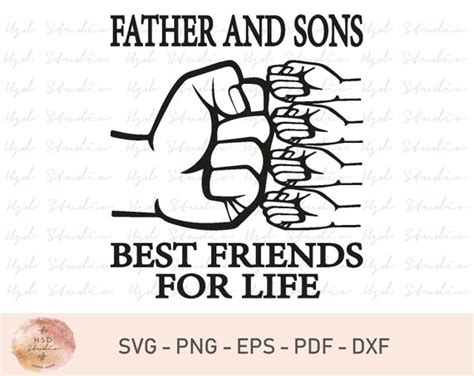 father and sons svg fist bump svg best friend s svg etsy