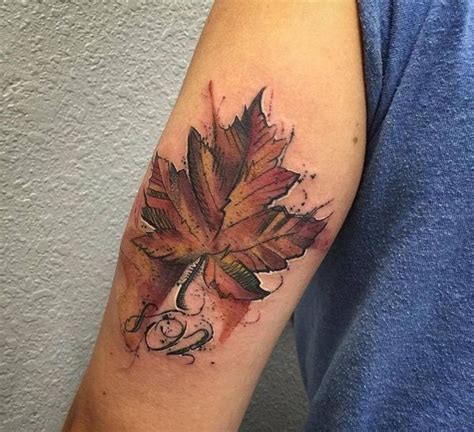 90 Leaf Tattoos That Celebrate The Fall In 2020 Maple