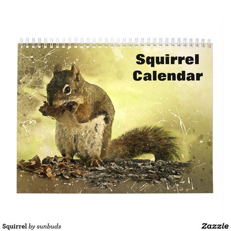 Squirrel 2023 Calendar Zazzle Cute Calendar Squirrel Custom