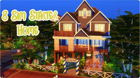8 Sim Start Home The Sims 4 Speed Build Youtube