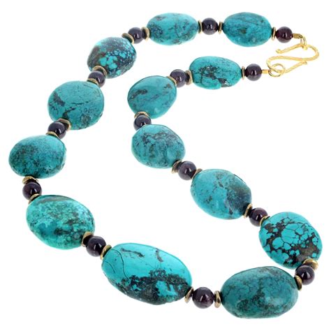 Ajd Elegant Natural Royal Beauty Turquoise And Pearl Handmade Necklace