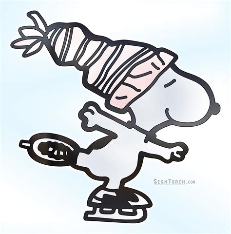 Festive - Snoopy Skating | ReadyToCut - Vector Art for CNC - Free DXF Files