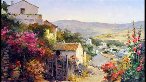 Los Pueblos Viejos Pintura al óleo - Pintor Manuel Fernández García