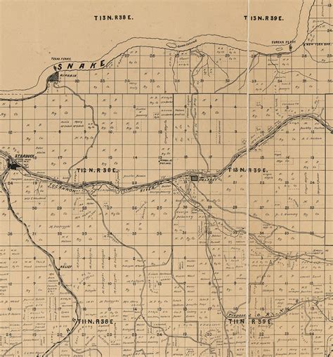 Map Of Columbia County Washington Wt 1900 Vintage Etsy