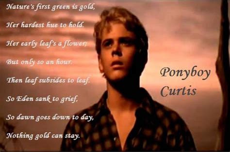 But, nothing gold can stay, so cherish what you have. The Outsiders images Nothing Gold Can Stay- Ponyboy Curtis ...