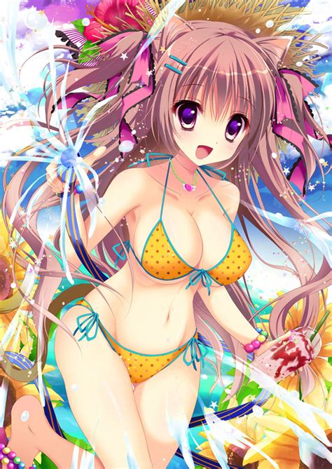 Wallpaper Illustration Anime Girls Bikini Purple Eyes Mangaka 1680x2372 Jyrpelino