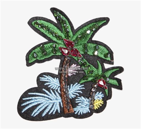 Custom Embroidered Coconut Tree Patch With Beads Bead 780x780 Png
