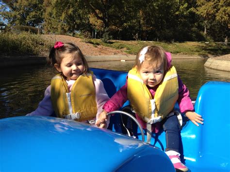 Emma Rose And Charlotte Marshall Paddle Boats At Pullen Park