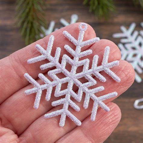 Miniature Glittered Purple Snowflake Ornaments Christmas Ornaments