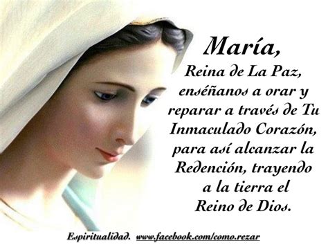 Maria Reina De La Paz Oraciones Por La Paz Virgen María Frases