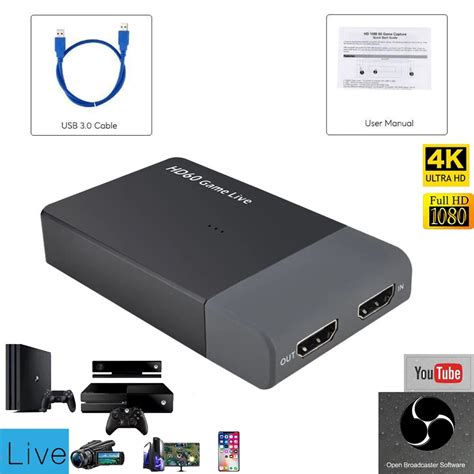 Ezcap321 Real 4k Video Capture Card Full Hd 1080p 60fps 120fps Hdmi To Usb 3 0 Live Streaming