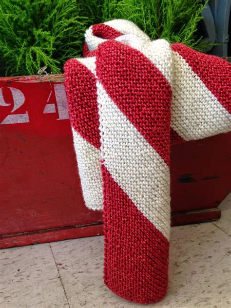 Candy Cane Scarf Free Pattern Preview Christmas Knitting Knitting