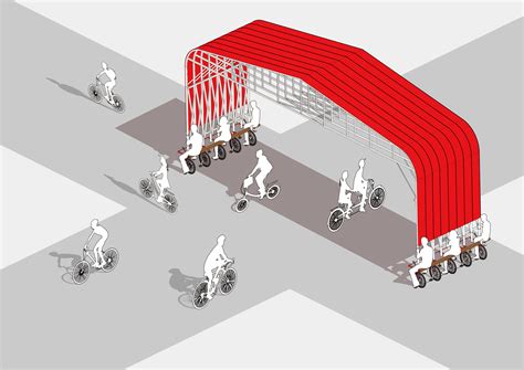 The canopies, made with ductal® with organic fibres are just 2 cm thick. Gallery of People's Canopy / People's Architecture Office - 21