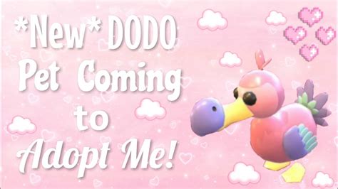New Dodo Pet Coming To Adopt Me Roblox Youtube