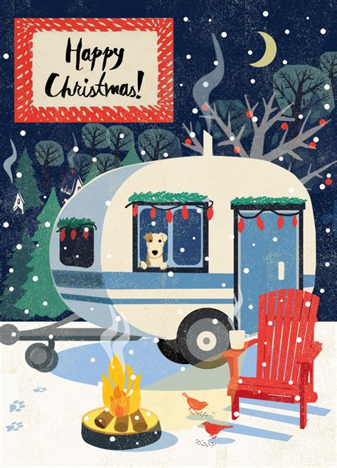 Cosy Christmas Caravan Card By Rocket 68 Retro Christmas Cosy