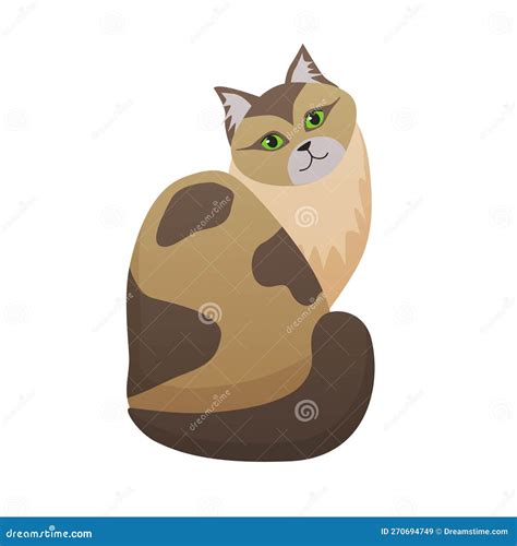 Fluffy Cat With Spots Stock Vector Illustration Of Fluffy 270694749