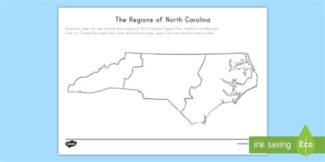 4 Regions Map North Carolina