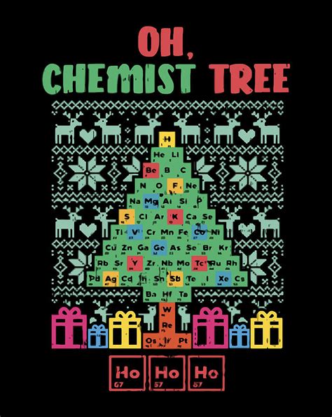 funny chemist chemistry christmas tree digital art by jessika bosch