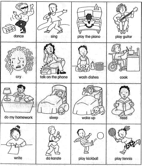 Action Verbs Coloring Pages Keshawntustuart