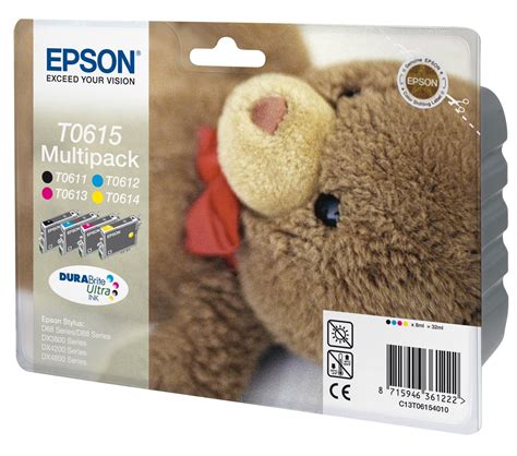 Epson Teddybear Multipack 4 Farben T0615 Durabrite Ultra Ink Ebay