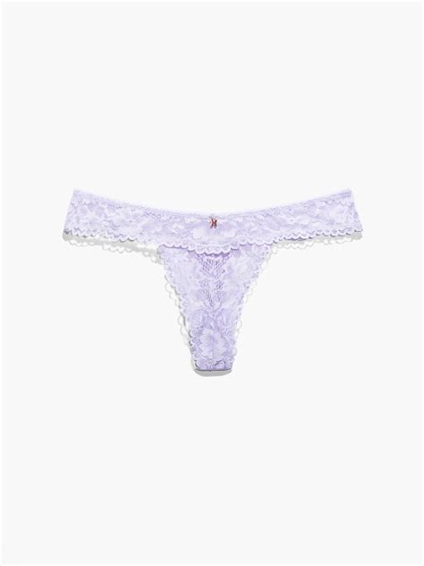 Floral Lace Thong In Purple Savage X Fenty