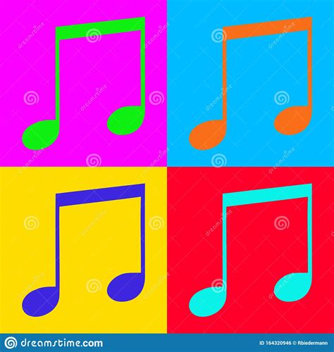 Music Note And Pop Art Stock Vector Illustration Of Icon 164320946