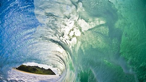 Sea Waves Foam Hills Splash Water Channel Wallpaper