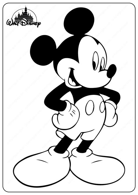 Print disney's mickey mouse and all of his friends and color away. Printable Disney Mickey Mouse PDF Coloring Pages em 2020 ...