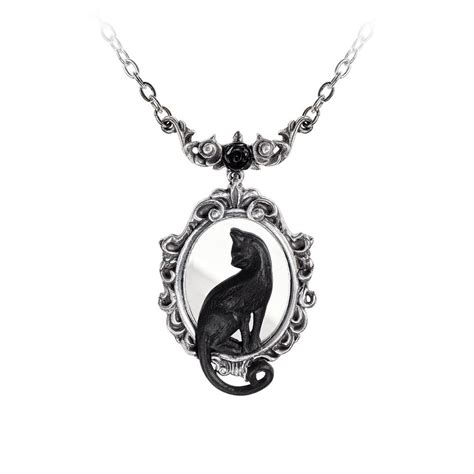 Alchemy Gothic Victorian Black Cat Necklace P895