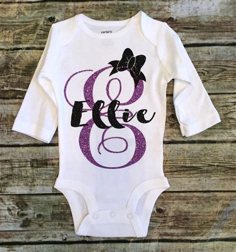 Personalized Monogram Bodysuit Sparkle Baby Girl Clothes Baby Girl