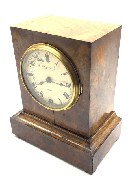 Ds 19th Century Walnut Cased Mantel Clock Time Piece Roman Dial Signed